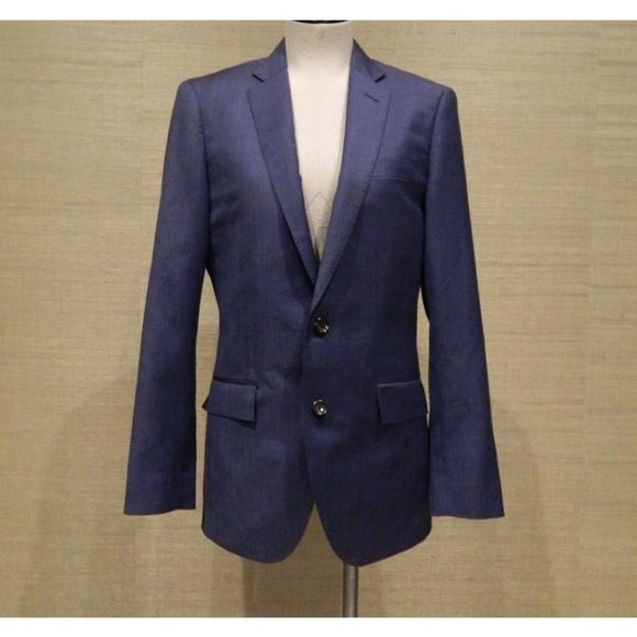 NWOT JCrew Mens Crosby 2 button Suit Jacket Worsted Wool 40R Harbor Blue C3270